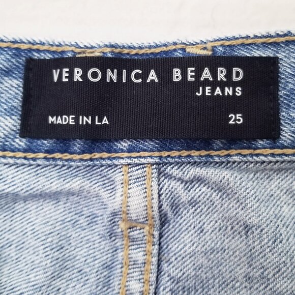 Veronica Beard Carly Kick-Flare Jean 25 Raw Hem High Rise Blue Pebble Stone $248 - Picture 11 of 16